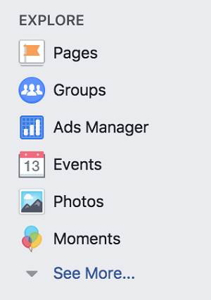 Krijg toegang tot Facebook-groepen vanuit het gedeelte Verkennen van uw persoonlijke Facebook-profiel.
