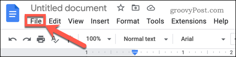 google docs bestandsmenu