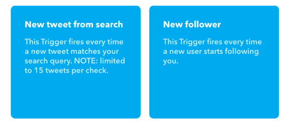 Kies Nieuwe tweet van zoeken voor de trigger van uw IFTTT-applet.