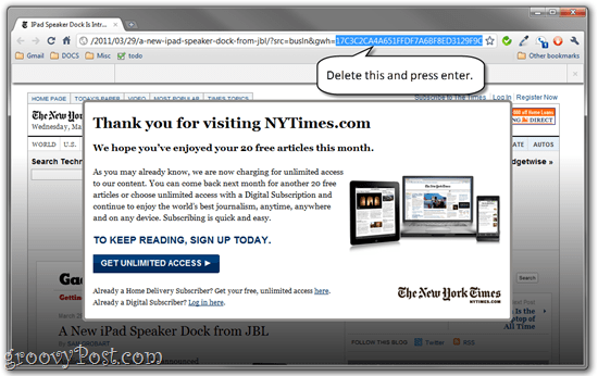 Hoe u de New York Times Paywall kunt omzeilen en gratis NYTimes.com-artikelen kunt lezen