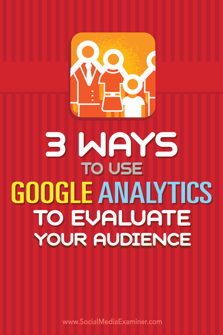 Tips voor drie manieren om uw publiek en tactieken te evalueren met Google Analytics.