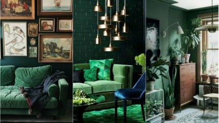 Water groene mode in huisdecoratie