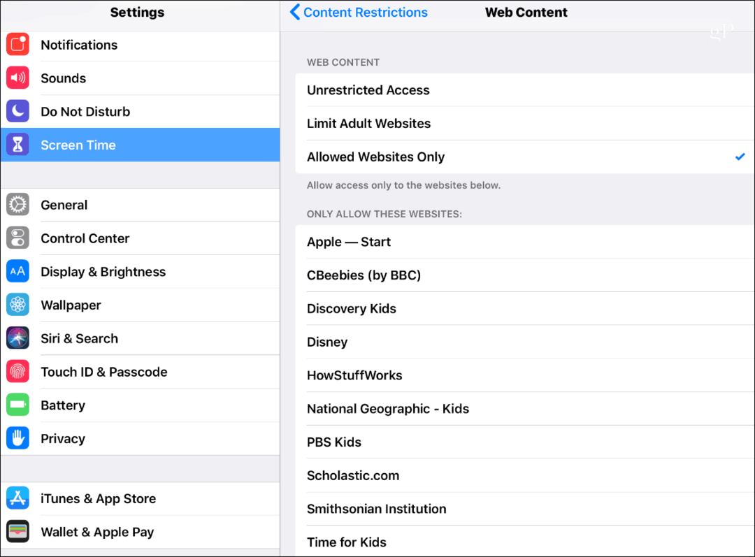 iOS 12 Schermtijd Inhoudsbeperkingen