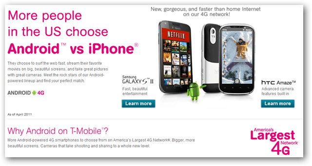 t-mobiele Android versus iPhone