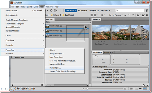 Een panorama maken met Adobe Bridge en Adobe Photoshop