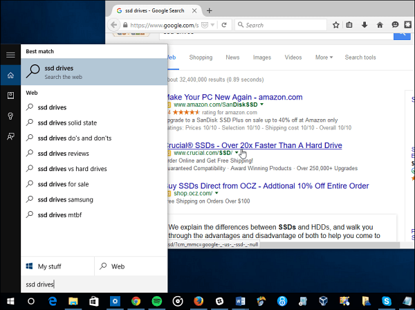 Laat Cortana zoeken op Google in plaats van Bing in Windows 10