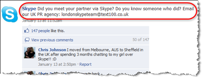 Skype op Facebook