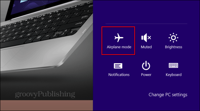 Windows 8.1 Vliegtuigmodus-pictogram