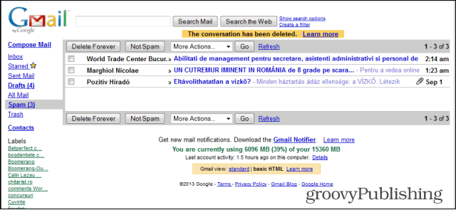 Gmail oude stijl html