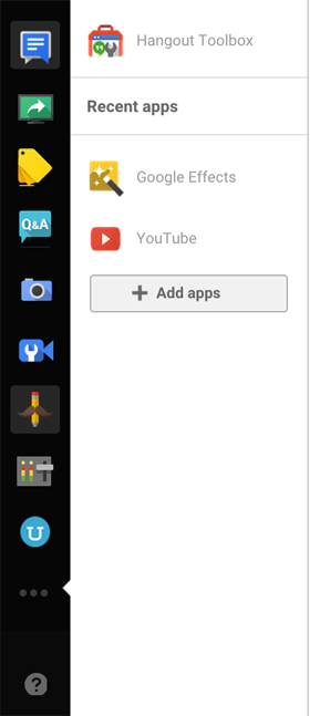 google + hangouts linker afbeelding van het configuratiescherm