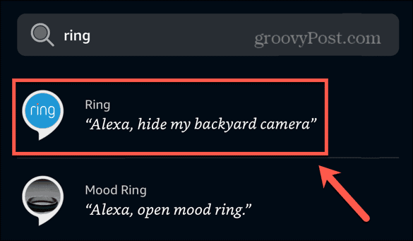 Alexa app-ringvaardigheid