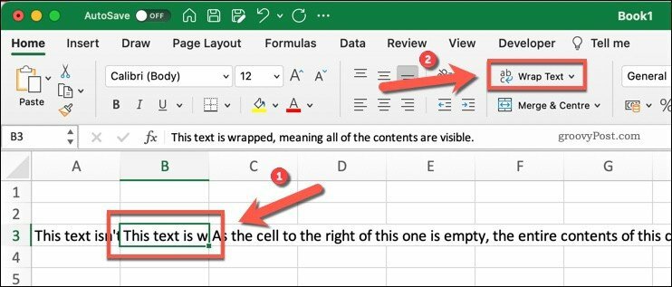 De knop Tekstomloop in Microsoft Excel