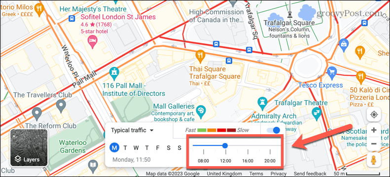 google maps typische verkeerstijd