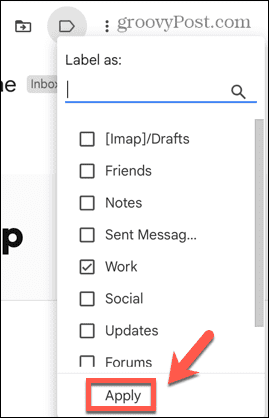 gmail label toepassen
