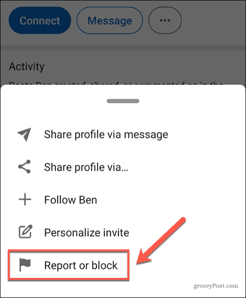 Een gebruiker op LinkedIn melden of blokkeren