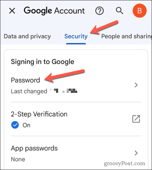 Wijzig het Gmail-wachtwoord op mobiel