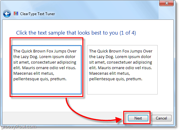 stap 1 van het kalibreren van clearType in Windows 7