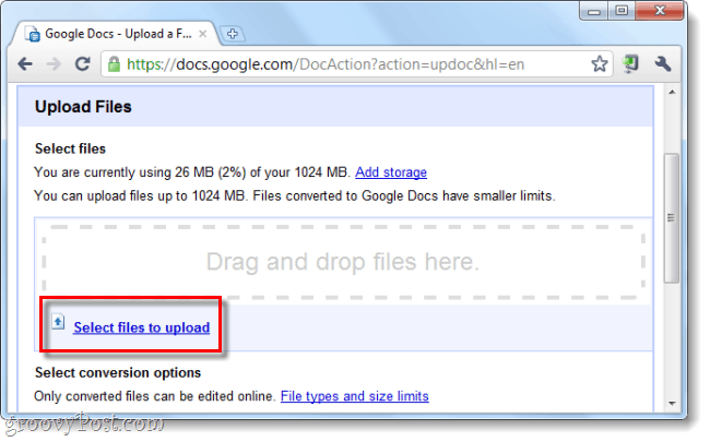 Hoe u webbestanden eenvoudig naar Google Docs uploadt