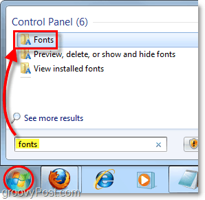 ga naar het configuratiescherm voor lettertypen in Windows 7 