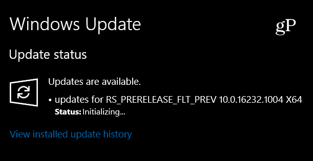 Windows 10 Insider Preview Build 16232.1004 uitgebracht, slechts een kleine update