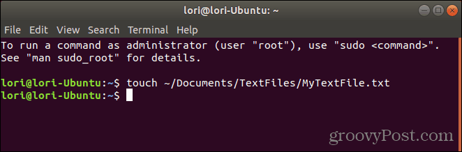 Gebruik de aanraakopdracht op Linux