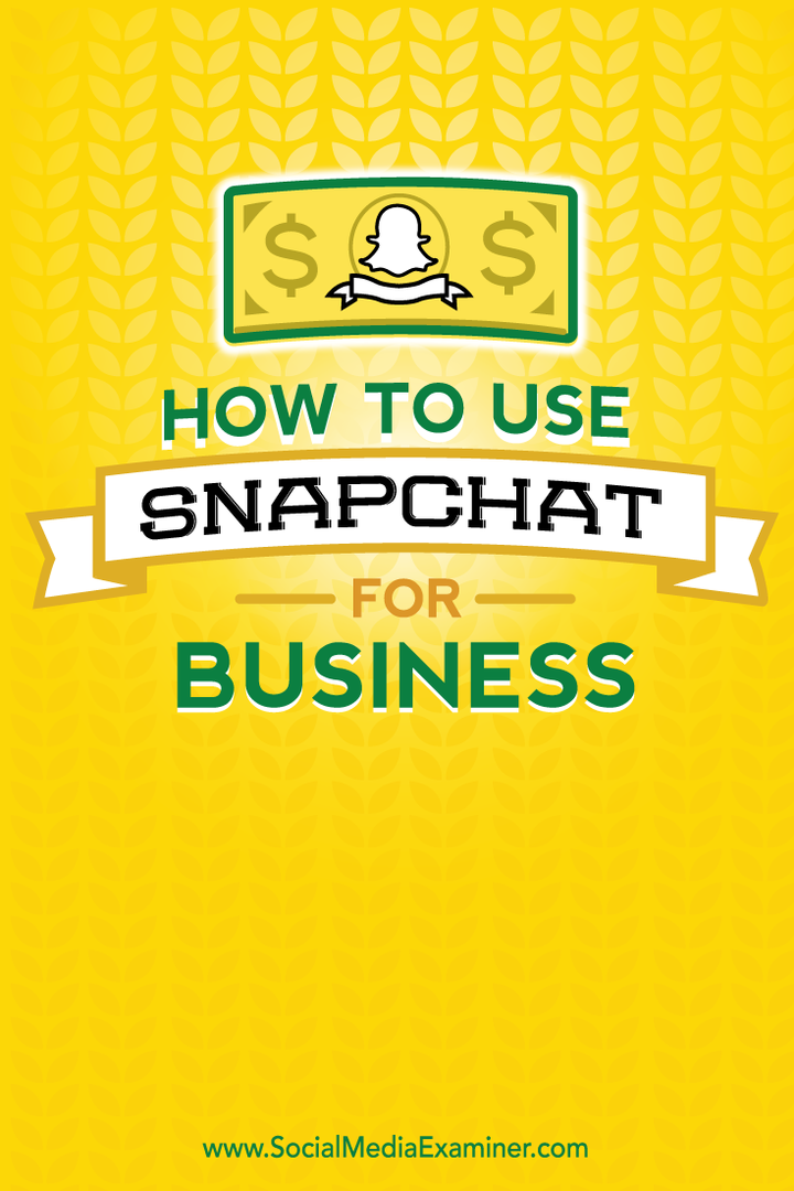 Hoe Snapchat voor bedrijven te gebruiken: Social Media Examiner