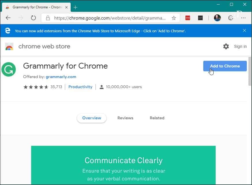 5 Installeer de Chrome-extensie Chrome Web Store Edge