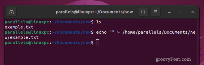 Maak een Linux-bestand leeg met behulp van echo