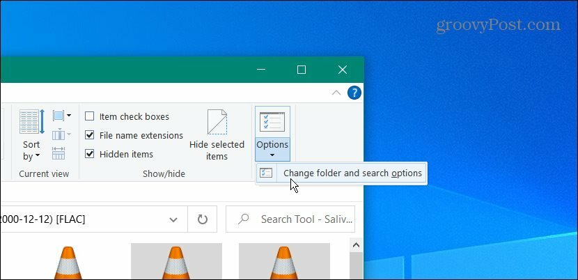 Opties voor Windows 10 Bestandsverkenner