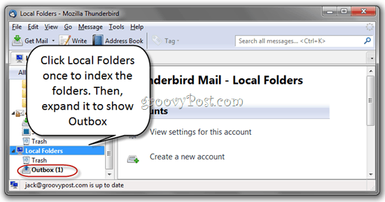Verwijder niet-verzonden berichten in Thunderbird Outbox