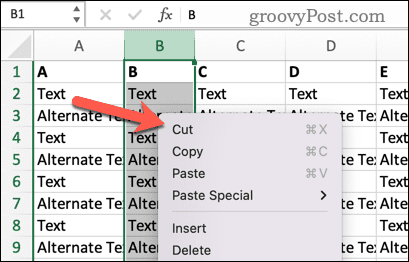 Snijden in Excel