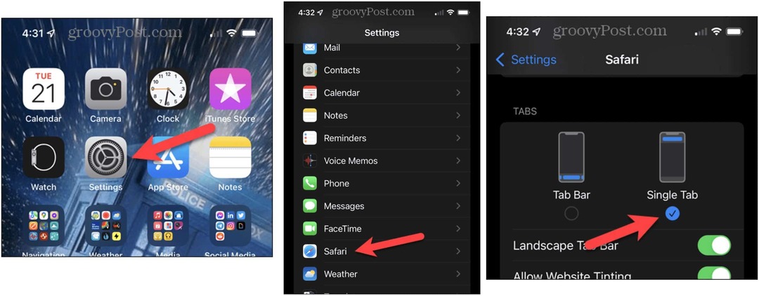 Verplaats Safari-zoekbalk in iOS 15 op iPhone