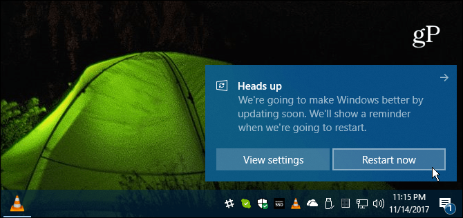 Windows 10 Herstartbericht