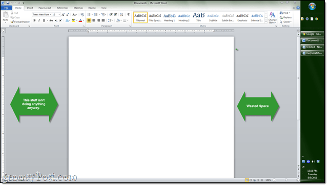 verticale zijbalk in Microsoft Word