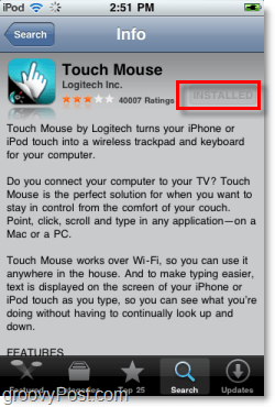 installeer logitech touch mouse op iphone