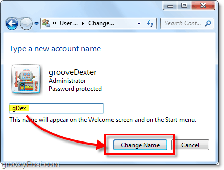 maak een nieuwe accountnaam aan voor windows 7