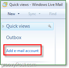 e-mailaccount toevoegen aan Windows Live Mail