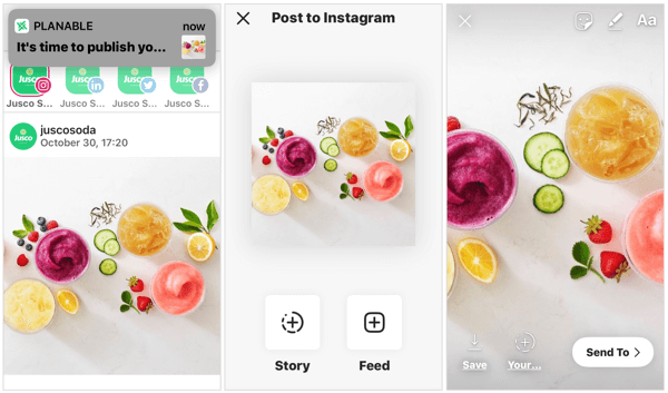 Plan een Instagram-verhaal via Planable
