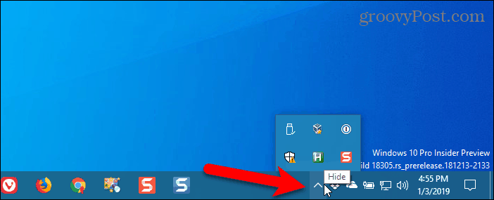 Controleer op Chrome in het Windows-systeemvak