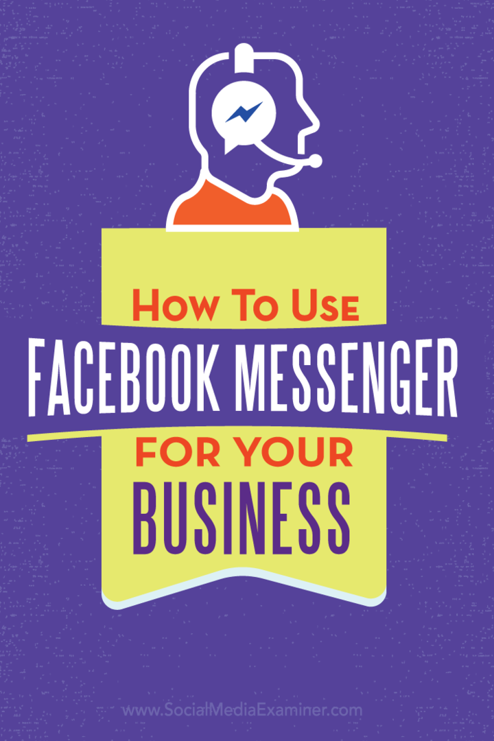 facebook bedrijfspagina en facebook messenger