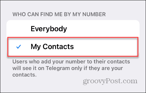 Zoek op telefoonnummer op Telegram
