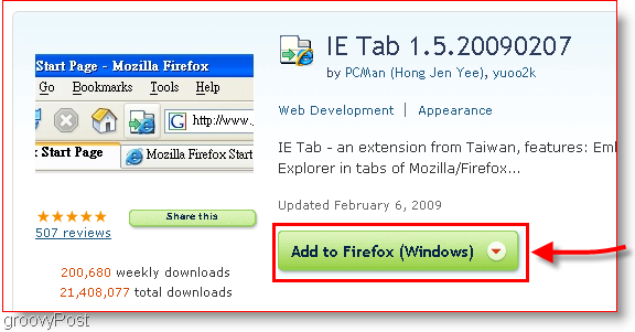 Download IE Tab voor Firefox