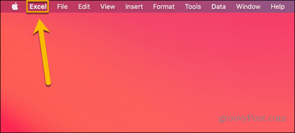 mac excel-menu