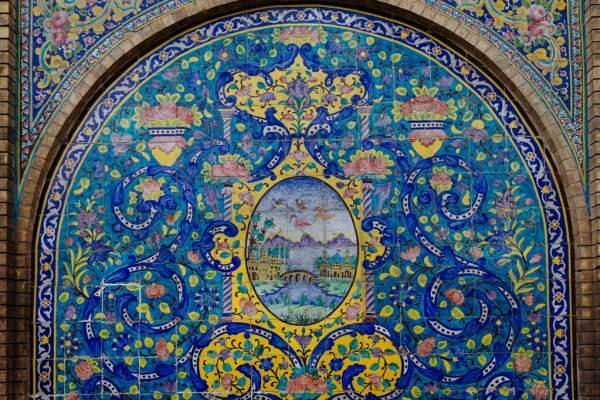 Details van het Golestan-paleis