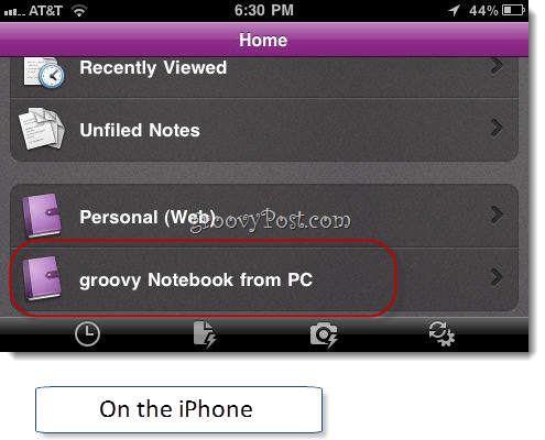 OneNote iPhone-app