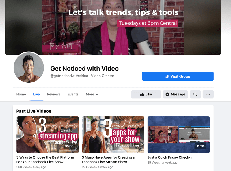screenshot van @ getnoticedwithvideo's youtube kanaallandingspagina met verschillende video's over tips, trucs en trends zoals deze van toepassing zijn op online video
