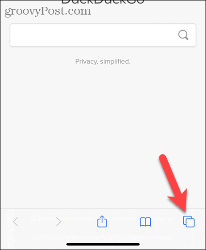 Tik op de tab-knop in Safari op iOS
