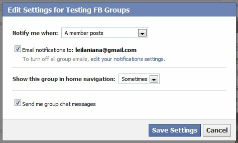 Facebook-groepsinstellingen