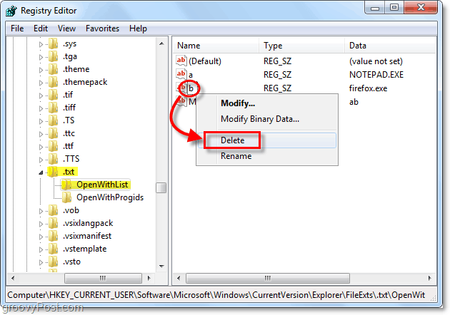 Programma's verwijderen uit het menu "Openen met" in Windows 7