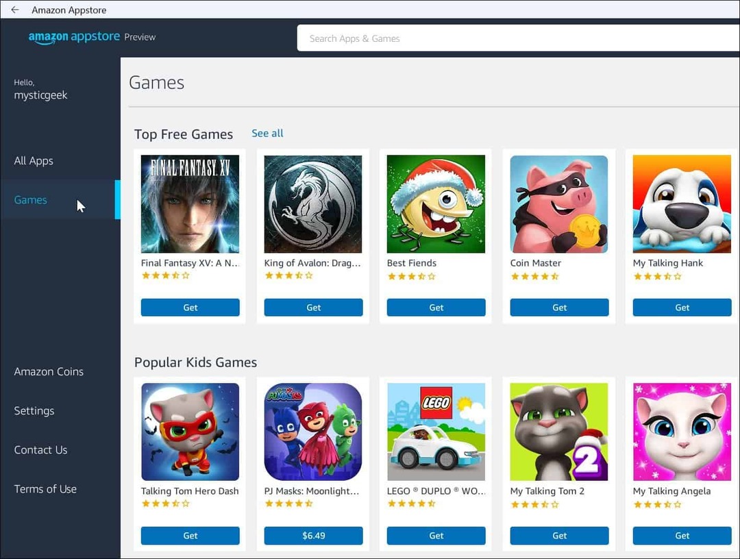 Amazon Appstore-games